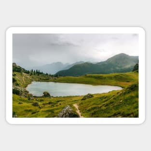 Calm Mountain Lake in the Italian Dolomites Alps – Landscape Photography Sticker